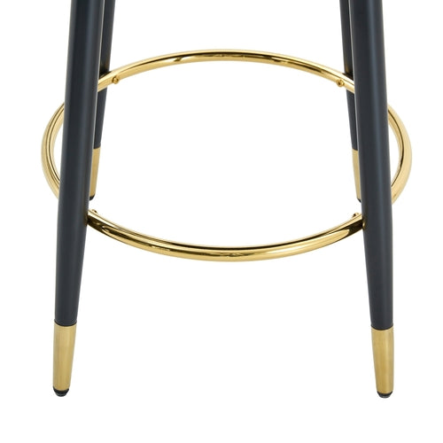 Modern PU Upholstered Bar Chair in White and Dark Gray - Stylish Spliced Design for Home or Commercial Use