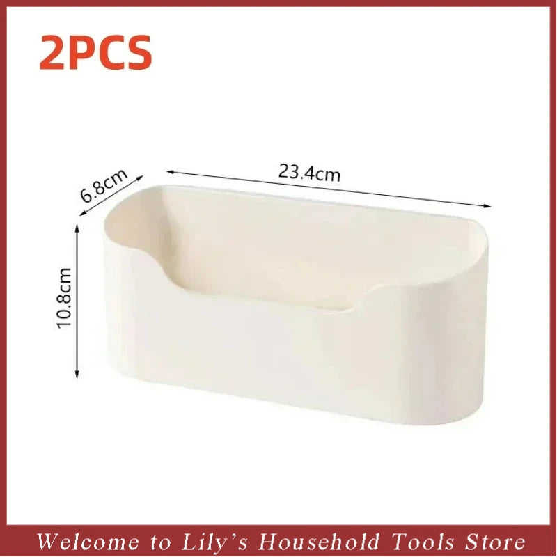 SmartSpace Kitchen Wall-Mounted Storage Rack - Multifunctional Adhesive Organizer for Cabinets, Drawers, and Bathrooms