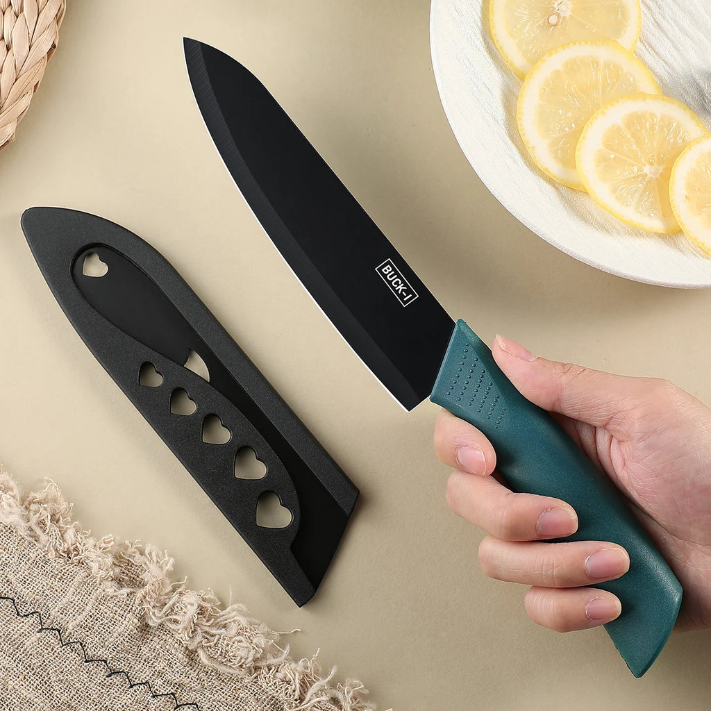 Precision Knife Set – Essential Utility, Chef & Fruit Knives with Protective Covers for Effortless Cutting