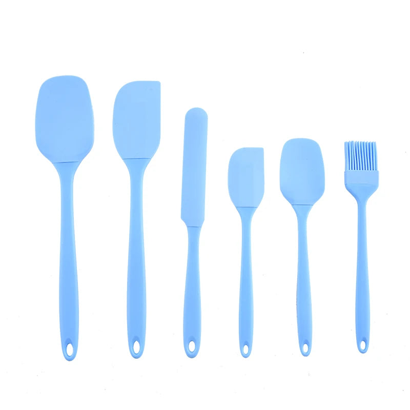 Silicone Kitchenware Set by - 6-Piece Cream Baking Tools with Scraper, Spatula & Oil Brush