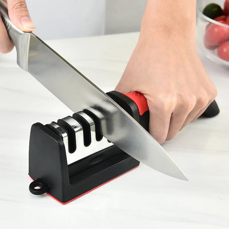 SharpEdge Kitchen 3-in-1 Knife Sharpener - Multi-Functional Handheld Design for Effortless Precision
