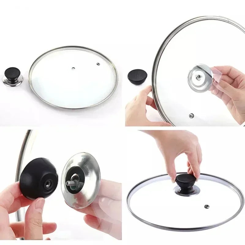 Brilliant Kitchen Universal Pressure Cooker Knob Covers - 4 Durable, Interchangeable Glass Bottom Handle Accessories
