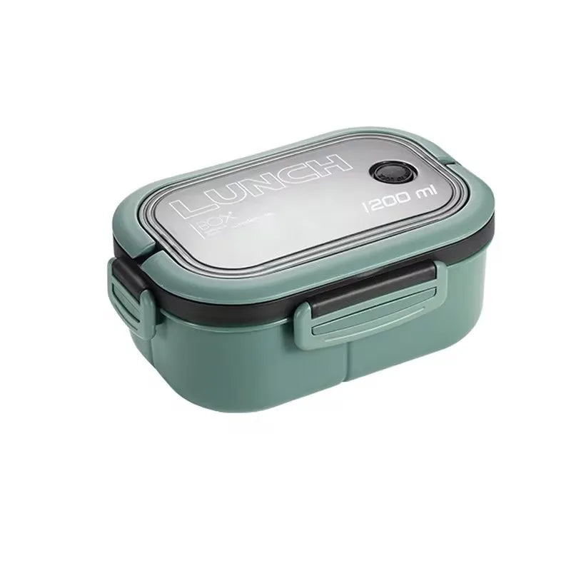 Portable Fruit & Food Storage Box - Double-Layer Lunch Container with Fork & Spoon for On-the-Go Freshness