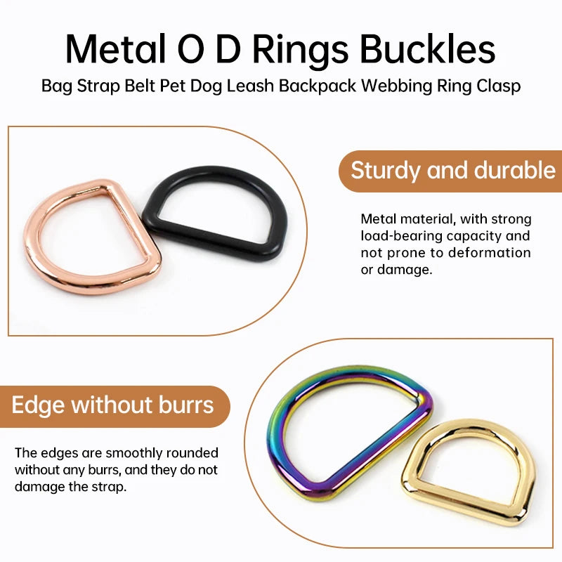 10Pcs Metal O D Rings - 10-50mm Buckles for Bags, Belts, Leashes, & DIY Leather Crafts