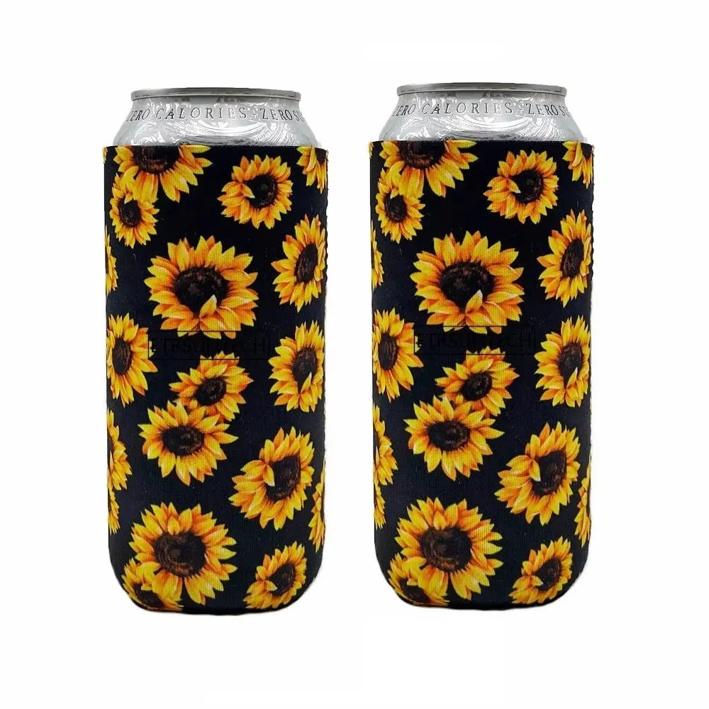 2Pcs Collapsible Neoprene Can Beer Cooler Sleeves Tall Energy/Beer Drink Coolies For 16oz Rockstar , Monster , 500ML beer bottle
