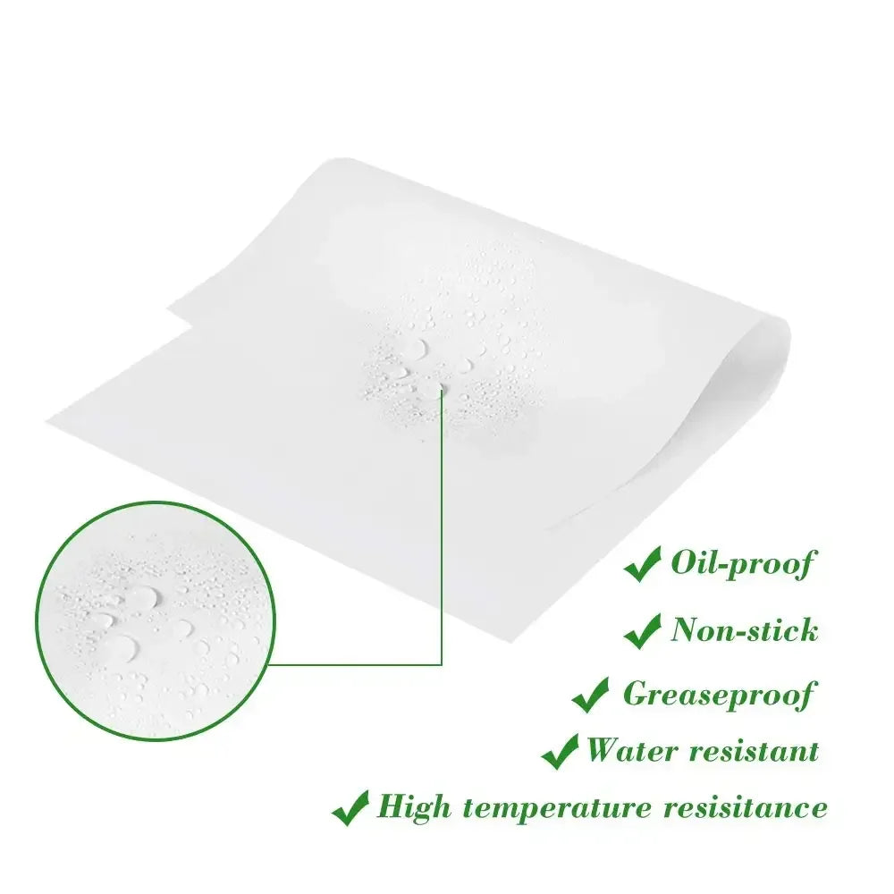 Non-Stick Precut Parchment Paper Baking Sheets for Baking, Grilling, Air Frying, Steaming Bread, Cupcakes, Cookies