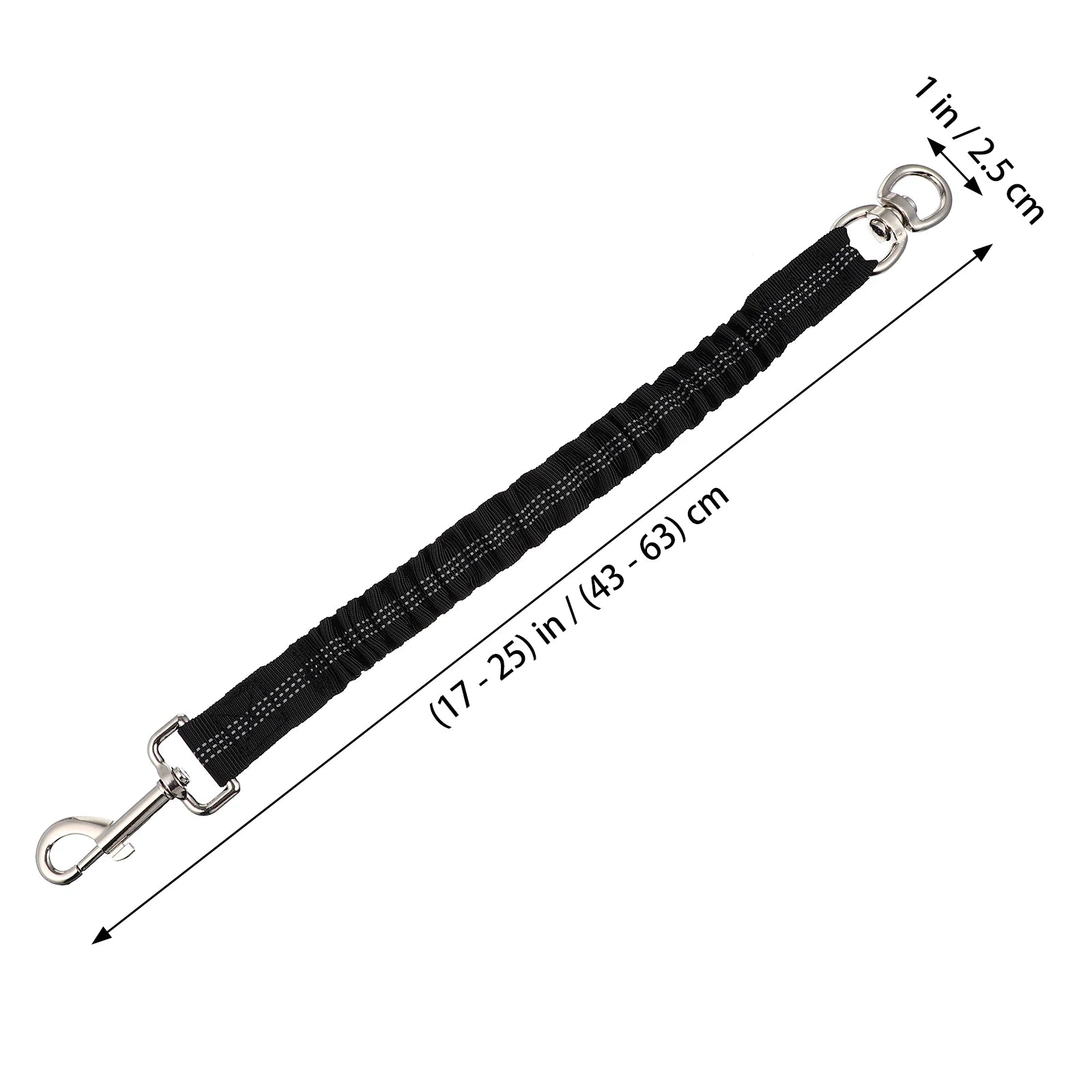 Reflective Nylon Dog Leash - Heavy-Duty Elastic Extension for Small & Medium Dogs - Ideal for Walking & Running