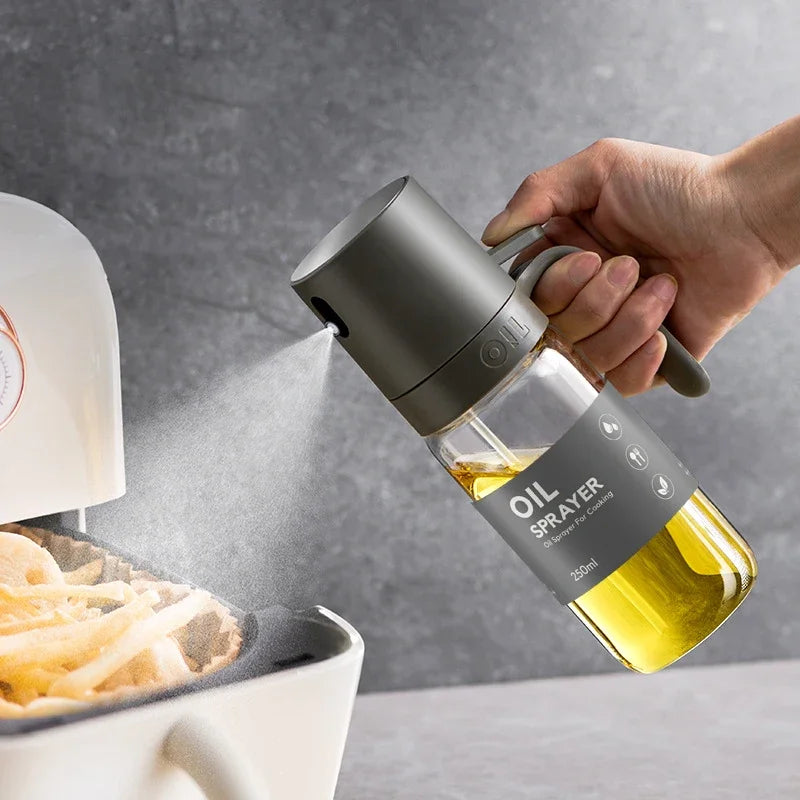 Olive Oil Sprayer - 250ml High Borosilicate Glass Mister for Air Fryer, Salad & Baking