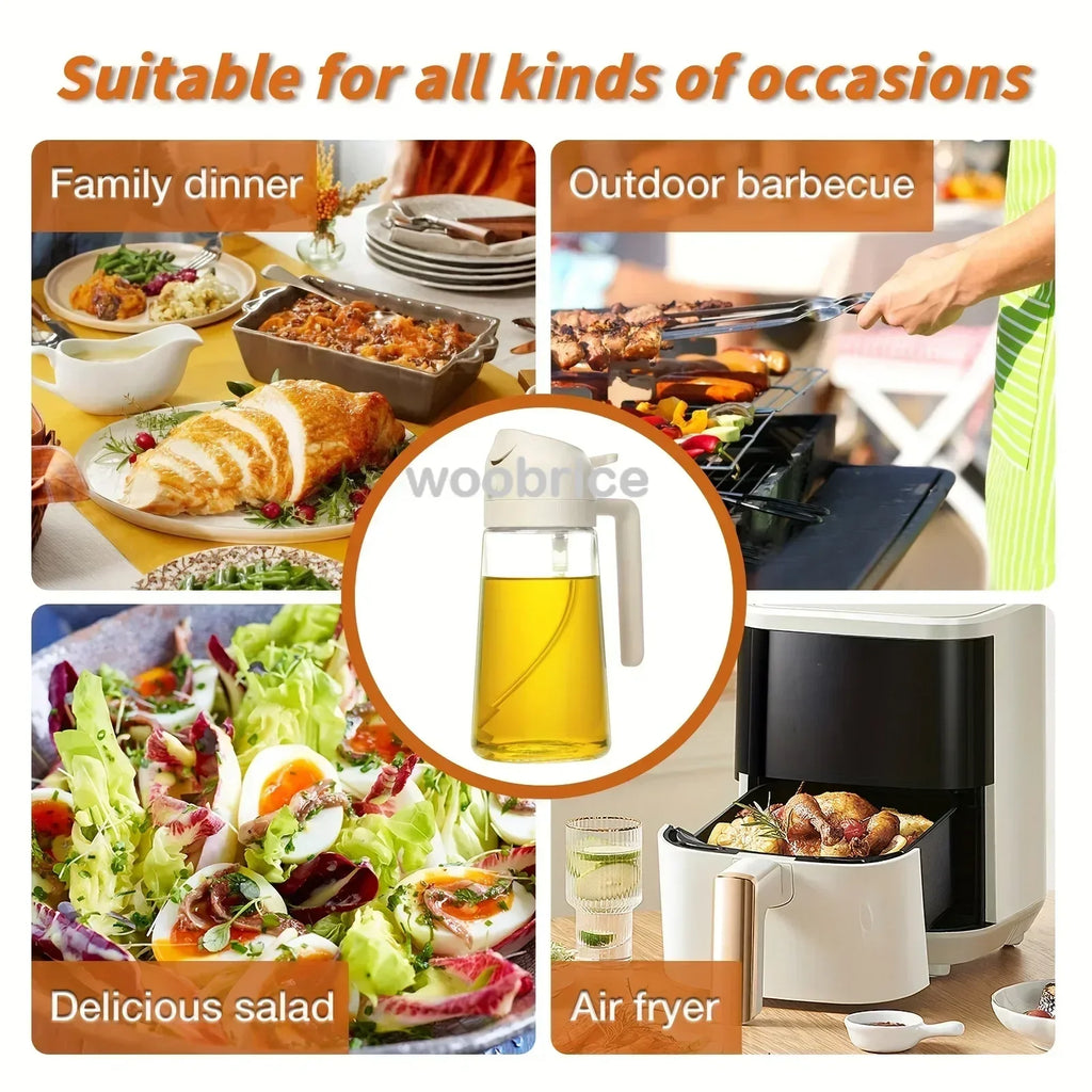 2-in-1 Oil Sprayer & Dispenser – Perfect for Air Fryers, Salads, Grilling & Roasting