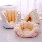 CozyPaws Winter Pet Bed - Warm Basket for Cats & Dogs, Soft Cushions for Puppies & Kittens