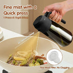 Dark Green Glass Oil Dispenser - 470ML Light-Blocking 2-in-1 Olive Oil Sprayer for Effortless Cooking