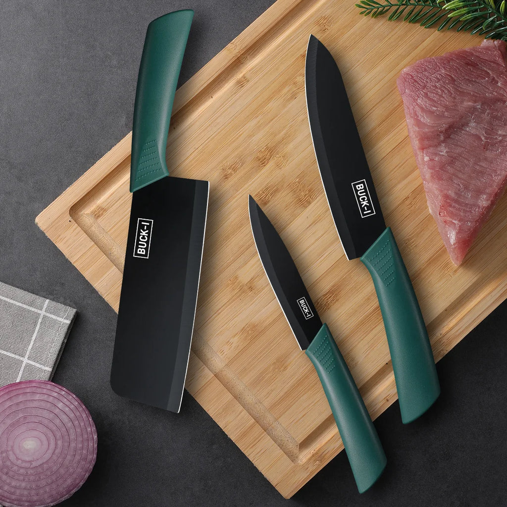 Precision Knife Set – Essential Utility, Chef & Fruit Knives with Protective Covers for Effortless Cutting