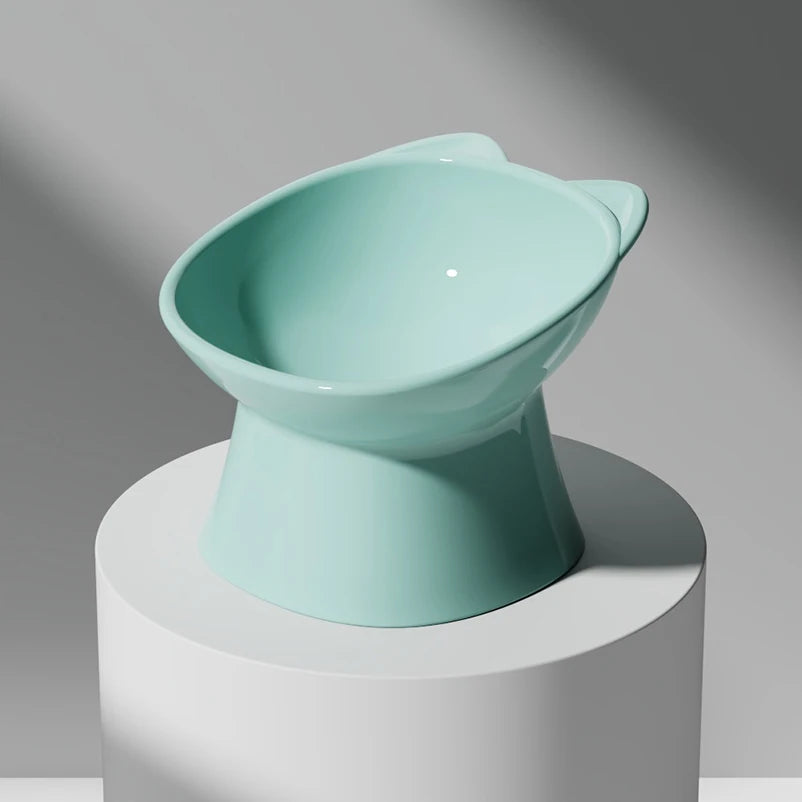 Brand Name Nordic Cat Bowl - Anti-Tip High-Leg Double-Ear Feeding Bowl for Cats - Square Mouth Design