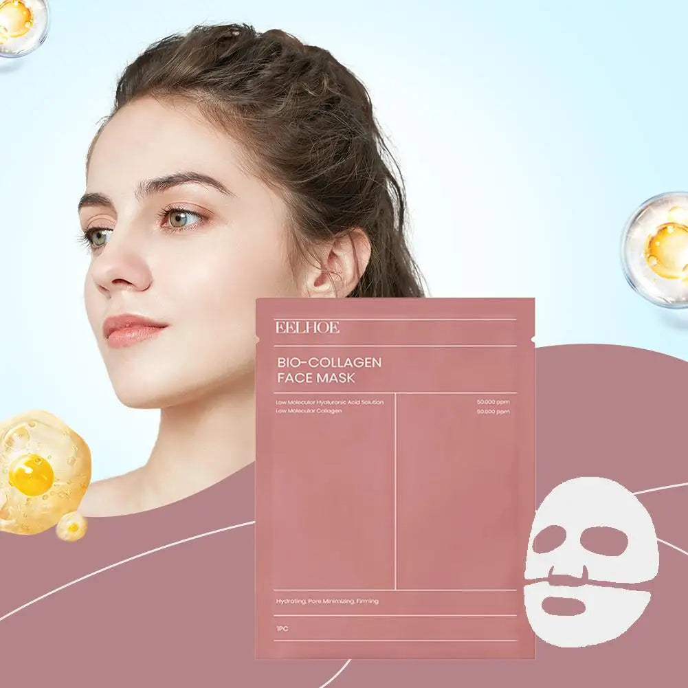 Bio Glow Bio Collagen Face Mask - Deep Hydrating, Pore-Shrinking Overnight Treatment for Radiant Skin (1/5/10PCs)