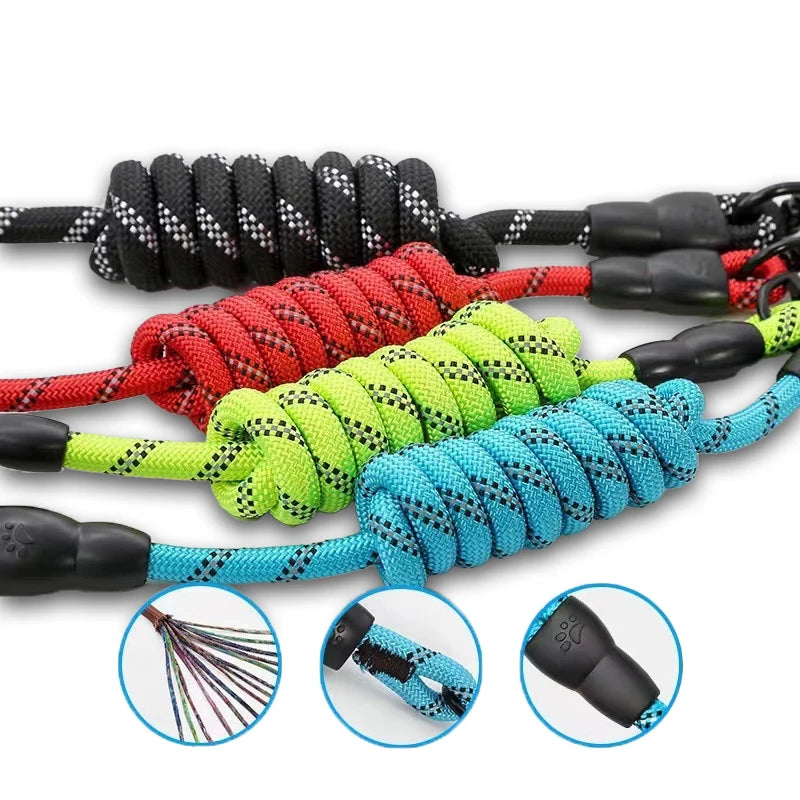 Eco-Friendly Soft Handle Dog Leash – Reflective, Strong & Functional for All Sizes (120-300CM) – Perfect for Big & Small Pups!