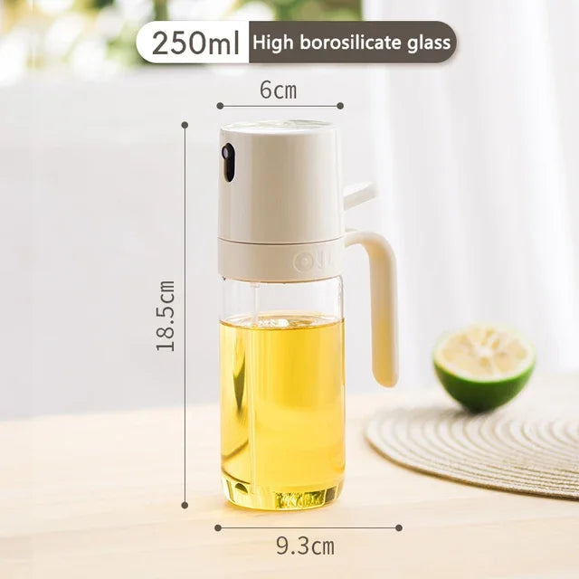 Olive Oil Sprayer - 250ml High Borosilicate Glass Mister for Air Fryer, Salad & Baking
