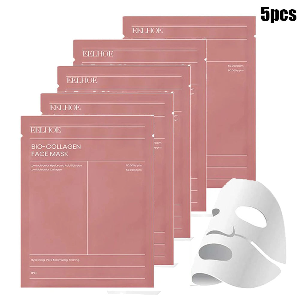 Bio Glow Bio Collagen Face Mask - Deep Hydrating, Pore-Shrinking Overnight Treatment for Radiant Skin (1/5/10PCs)