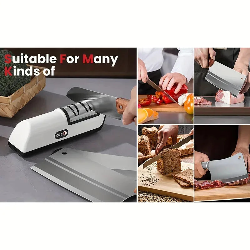 Electric Knife Sharpener - 4 Gears for Precision & Effortless Sharpening in Your Kitchen