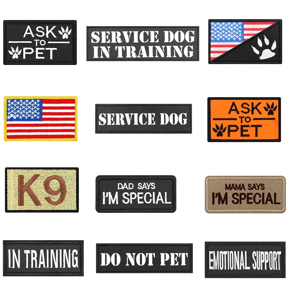 Service Pup Removable Tactical Patch for Service Dog & Cat Vest - Embroidered Design for Training & Identification