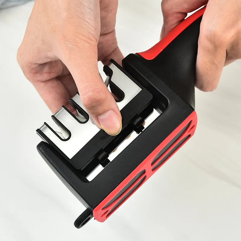 SharpEdge Kitchen 3-in-1 Knife Sharpener - Multi-Functional Handheld Design for Effortless Precision