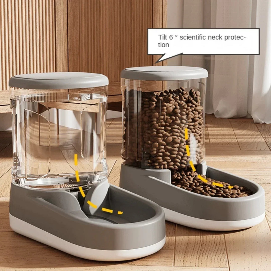 Automatic Pet Water & Food Dispenser - Effortless Gravity Flow Feeder for Happy Cats & Dogs