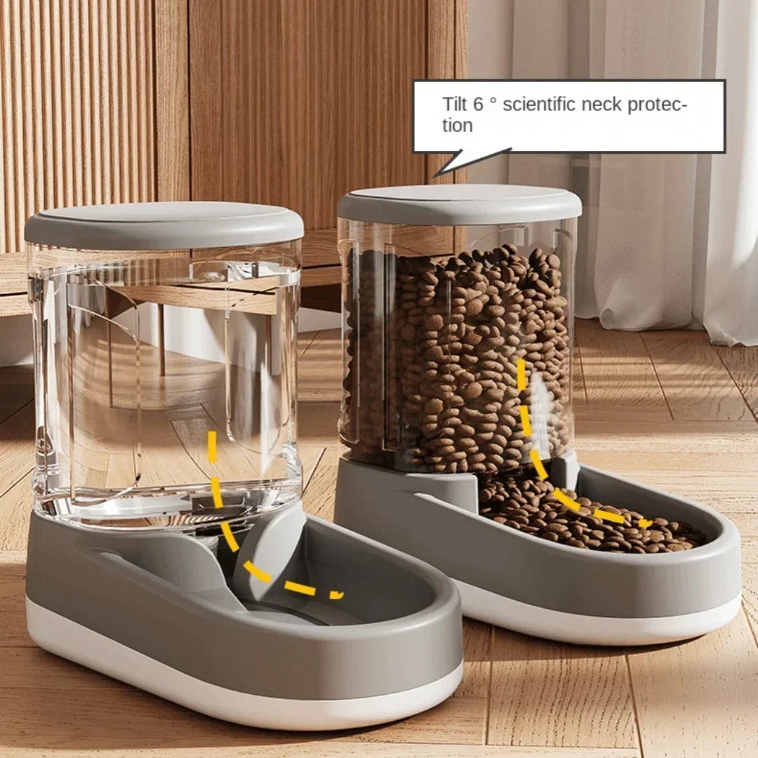 Automatic Pet Water & Food Dispenser - Effortless Gravity Flow Feeder for Happy Cats & Dogs