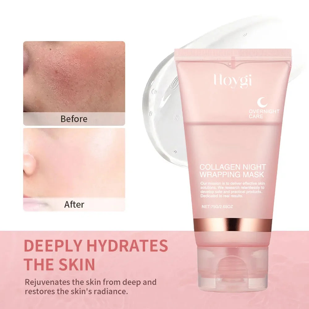 Korean Beauty Collagen Overnight Mask Set - Intense Hydration & Skin Renewal for Radiant Glow