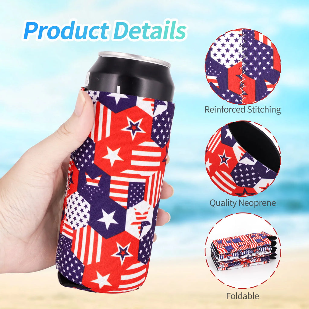 2Pcs Collapsible Neoprene Can Beer Cooler Sleeves Tall Energy/Beer Drink Coolies For 16oz Rockstar , Monster , 500ML beer bottle