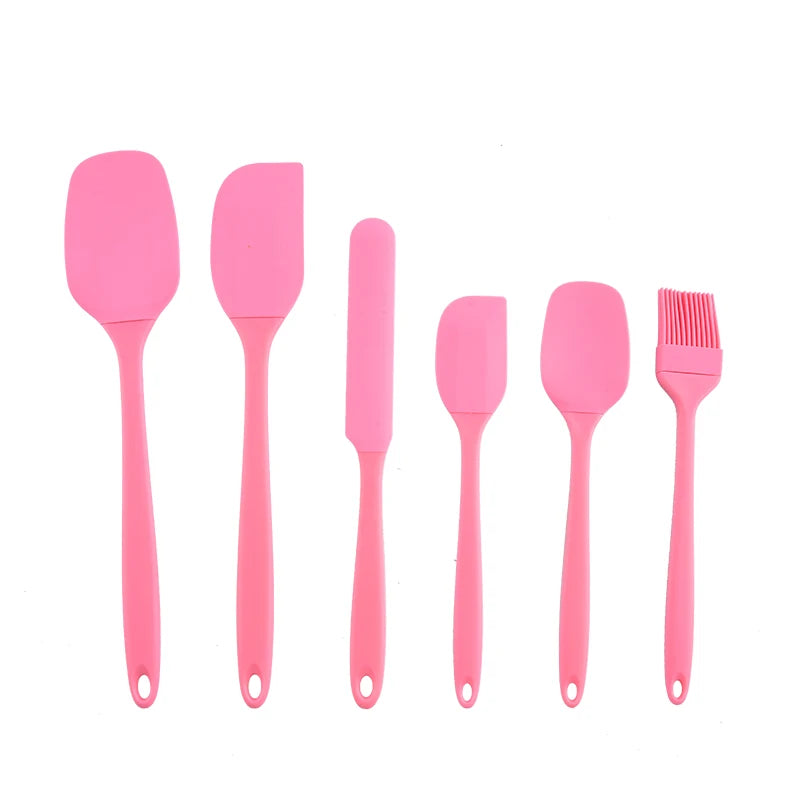 Silicone Kitchenware Set by - 6-Piece Cream Baking Tools with Scraper, Spatula & Oil Brush