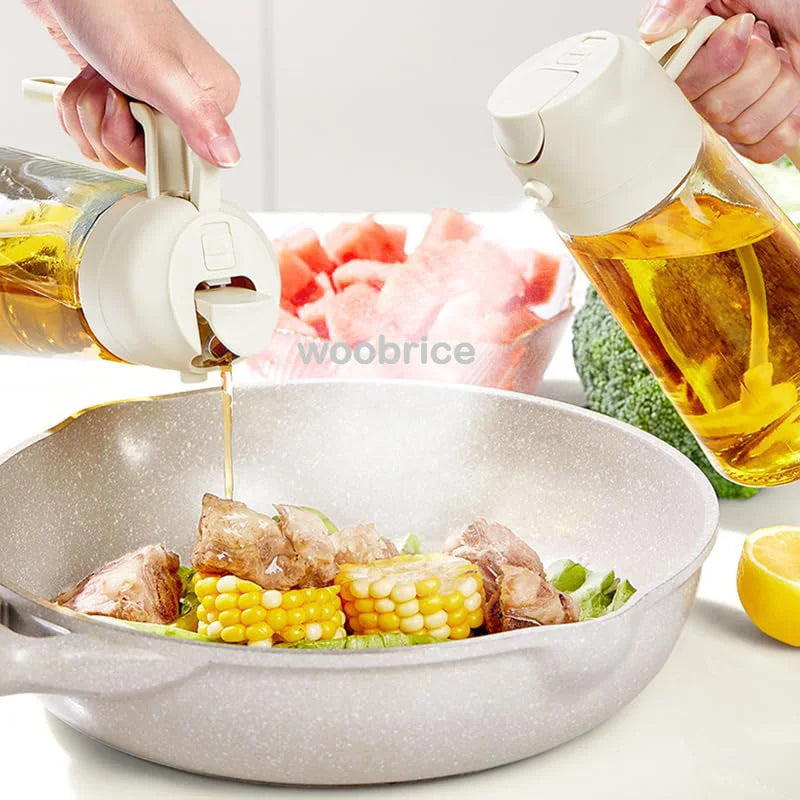 2-in-1 Oil Sprayer & Dispenser – Perfect for Air Fryers, Salads, Grilling & Roasting