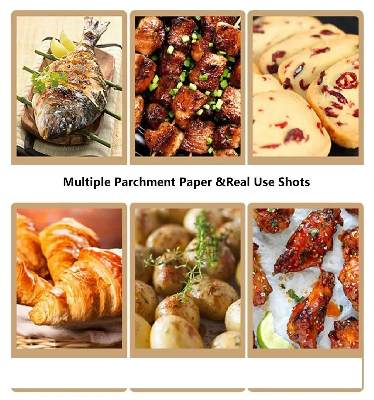 Non-Stick Precut Parchment Paper Baking Sheets for Baking, Grilling, Air Frying, Steaming Bread, Cupcakes, Cookies