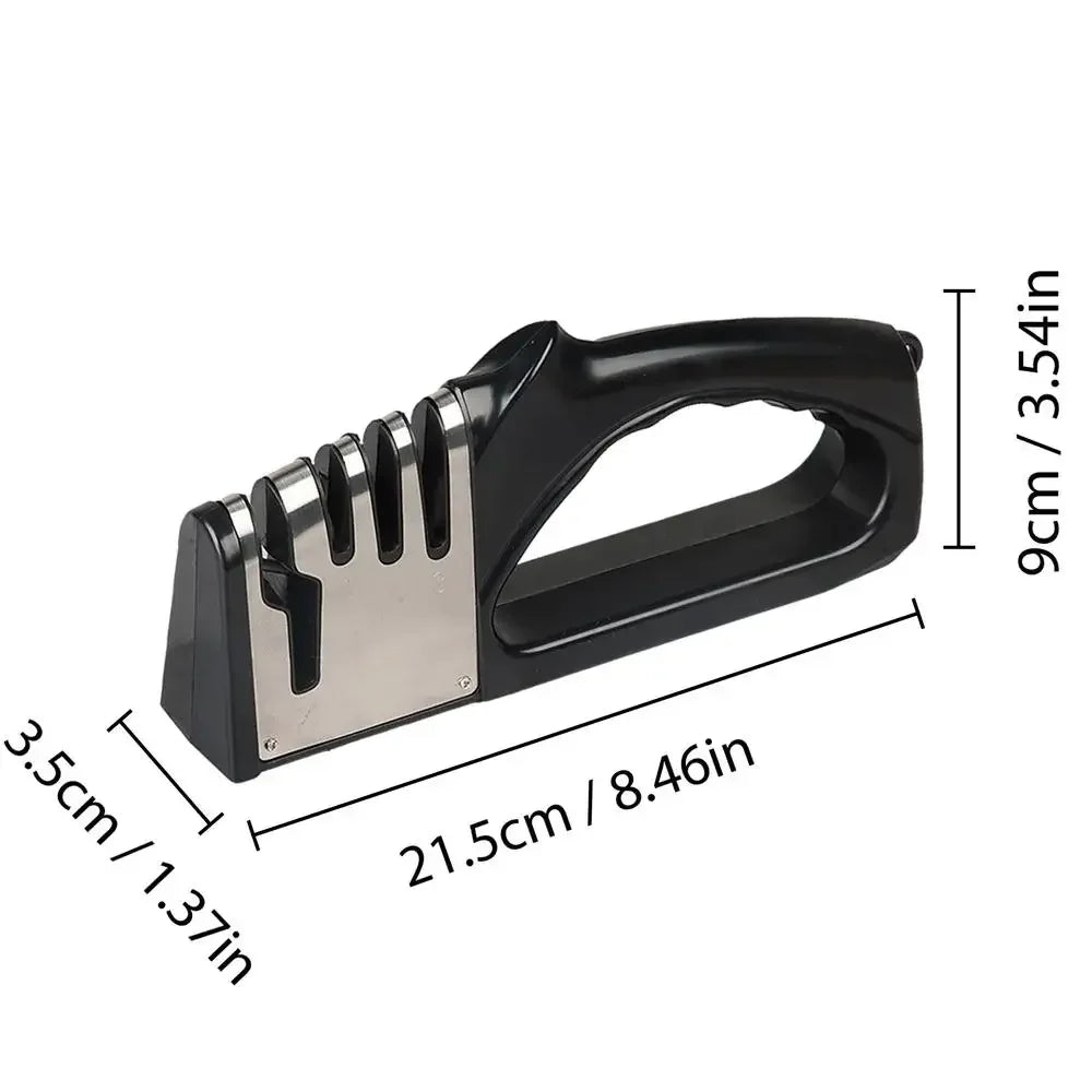 SharpEdge Kitchen 4-Segment Multifunctional Knife Sharpener – Portable Design with Non-Slip Base for Effortless Sharpening