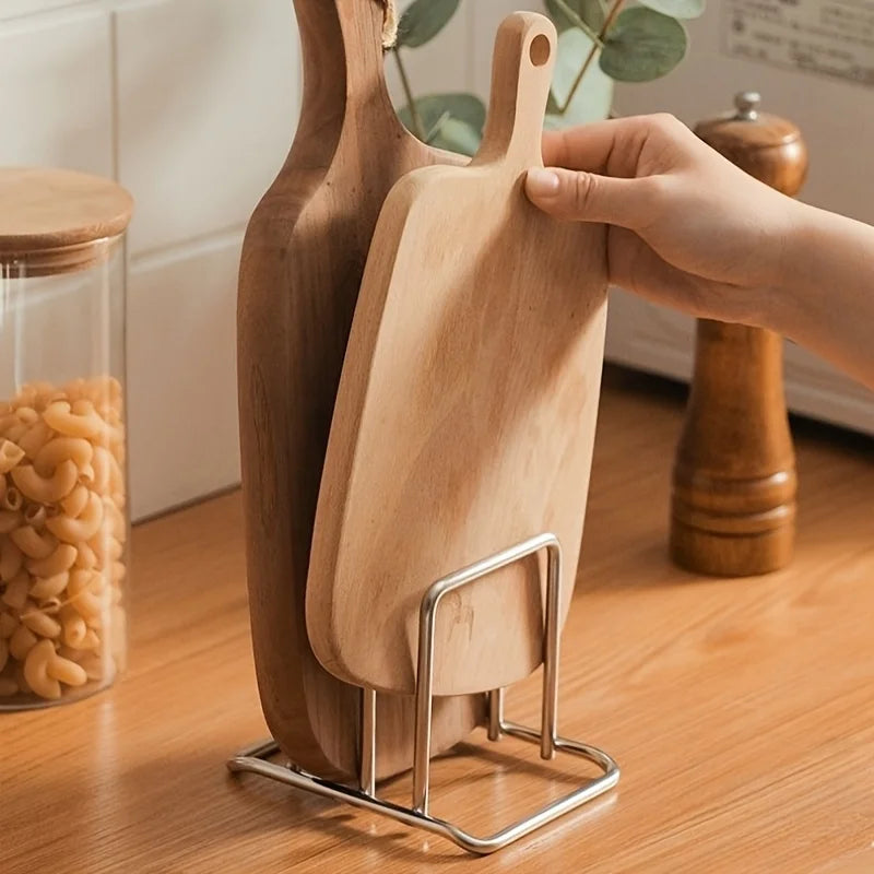 Stainless Steel Chopping Board Rack - Double-Layer Storage for a Tidy Kitchen