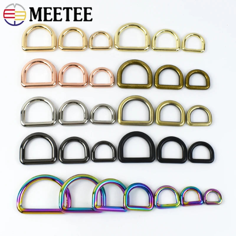 10Pcs Metal O D Rings - 10-50mm Buckles for Bags, Belts, Leashes, & DIY Leather Crafts