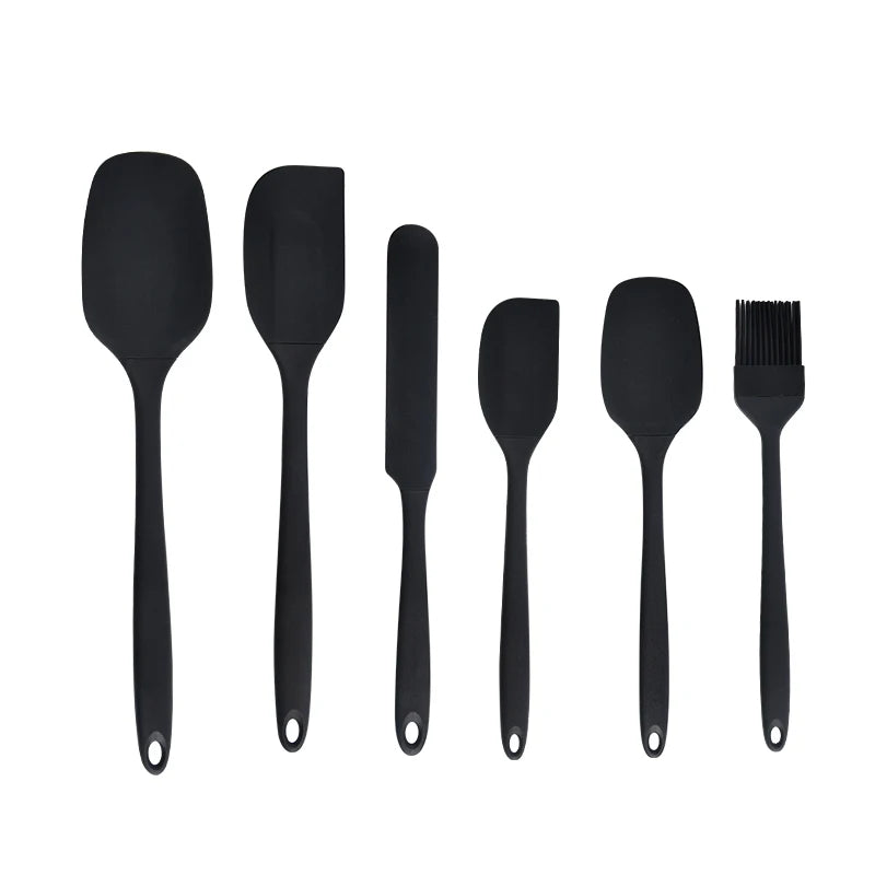Silicone Kitchenware Set by - 6-Piece Cream Baking Tools with Scraper, Spatula & Oil Brush