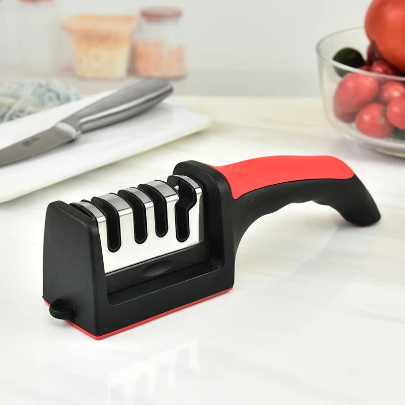 SharpEdge Kitchen 3-in-1 Knife Sharpener - Multi-Functional Handheld Design for Effortless Precision