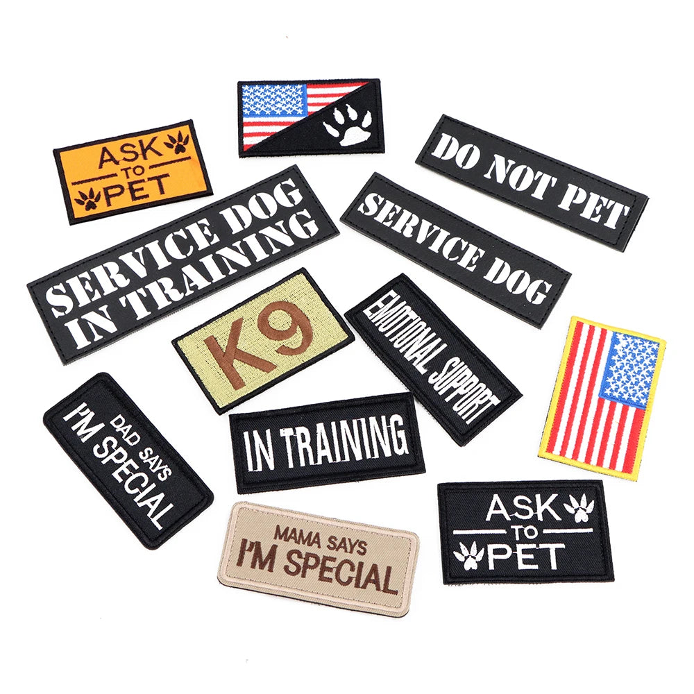 Service Pup Removable Tactical Patch for Service Dog & Cat Vest - Embroidered Design for Training & Identification