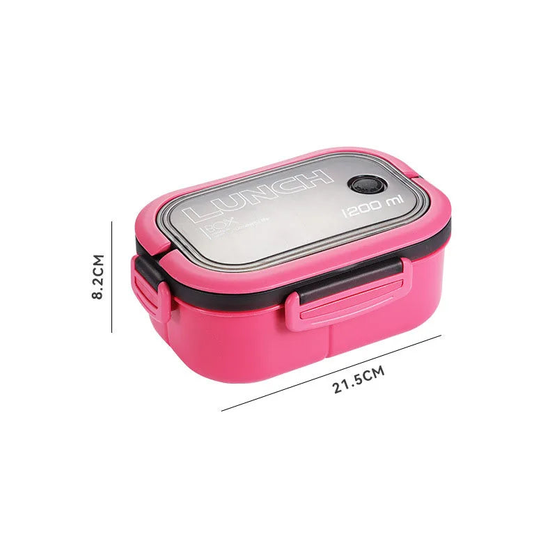 Portable Fruit & Food Storage Box - Double-Layer Lunch Container with Fork & Spoon for On-the-Go Freshness