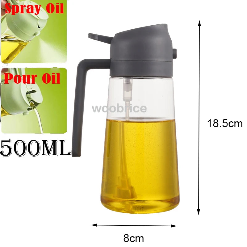 2-in-1 Oil Sprayer & Dispenser – Perfect for Air Fryers, Salads, Grilling & Roasting
