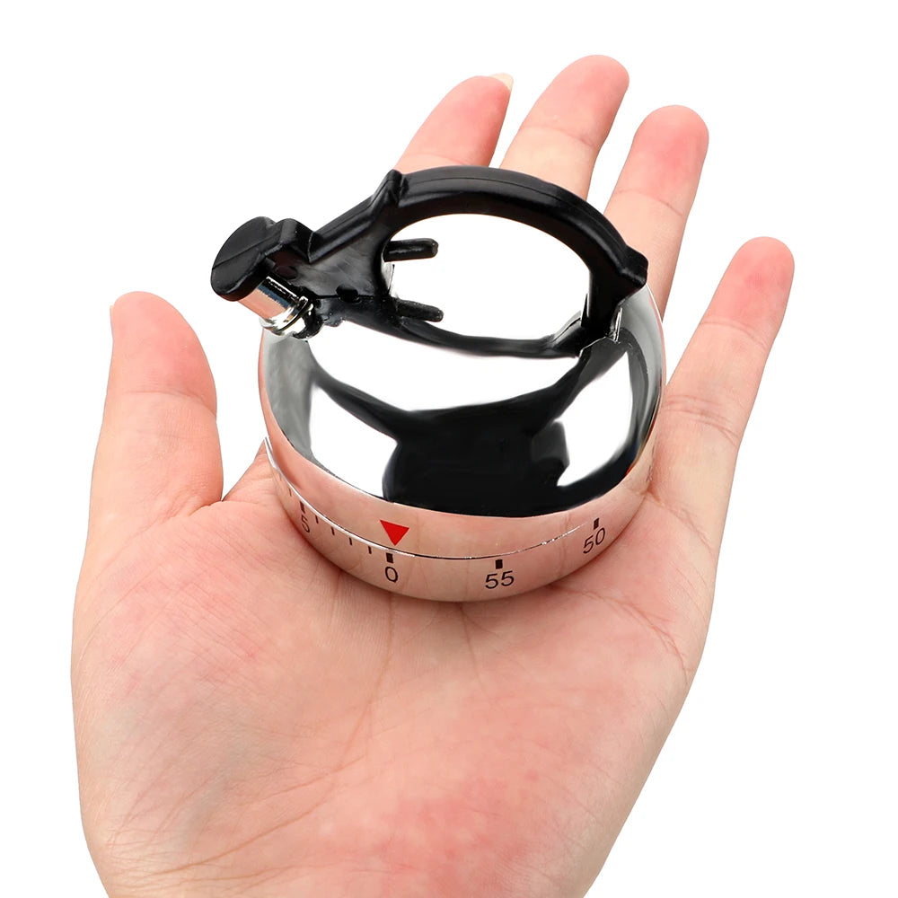 Kettle-Shaped Mechanical Countdown Timer – 60-Minute Cooking Reminder Tool