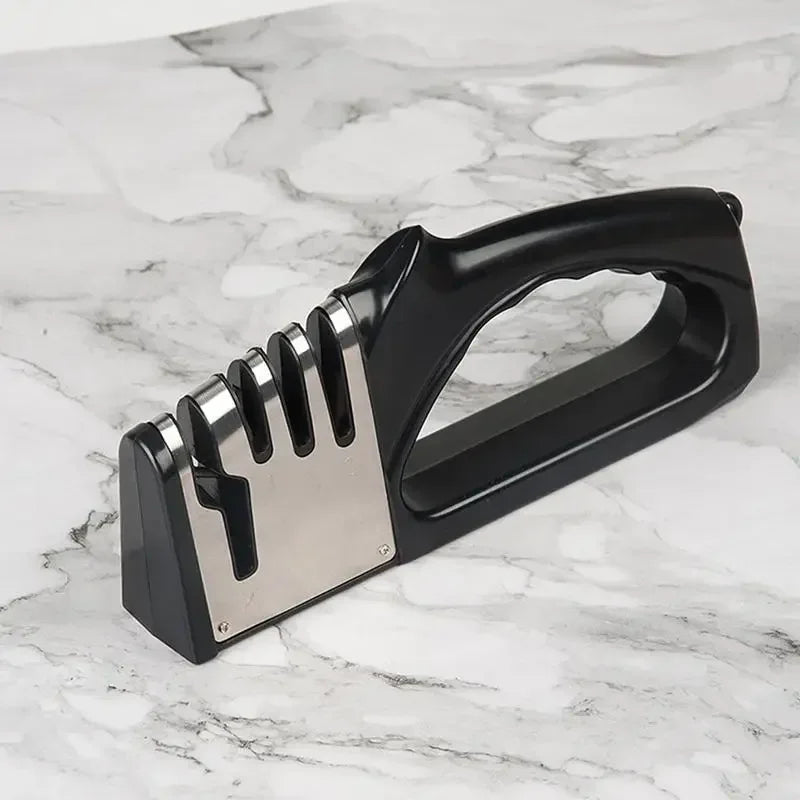 SharpEdge Kitchen 4-Segment Multifunctional Knife Sharpener – Portable Design with Non-Slip Base for Effortless Sharpening