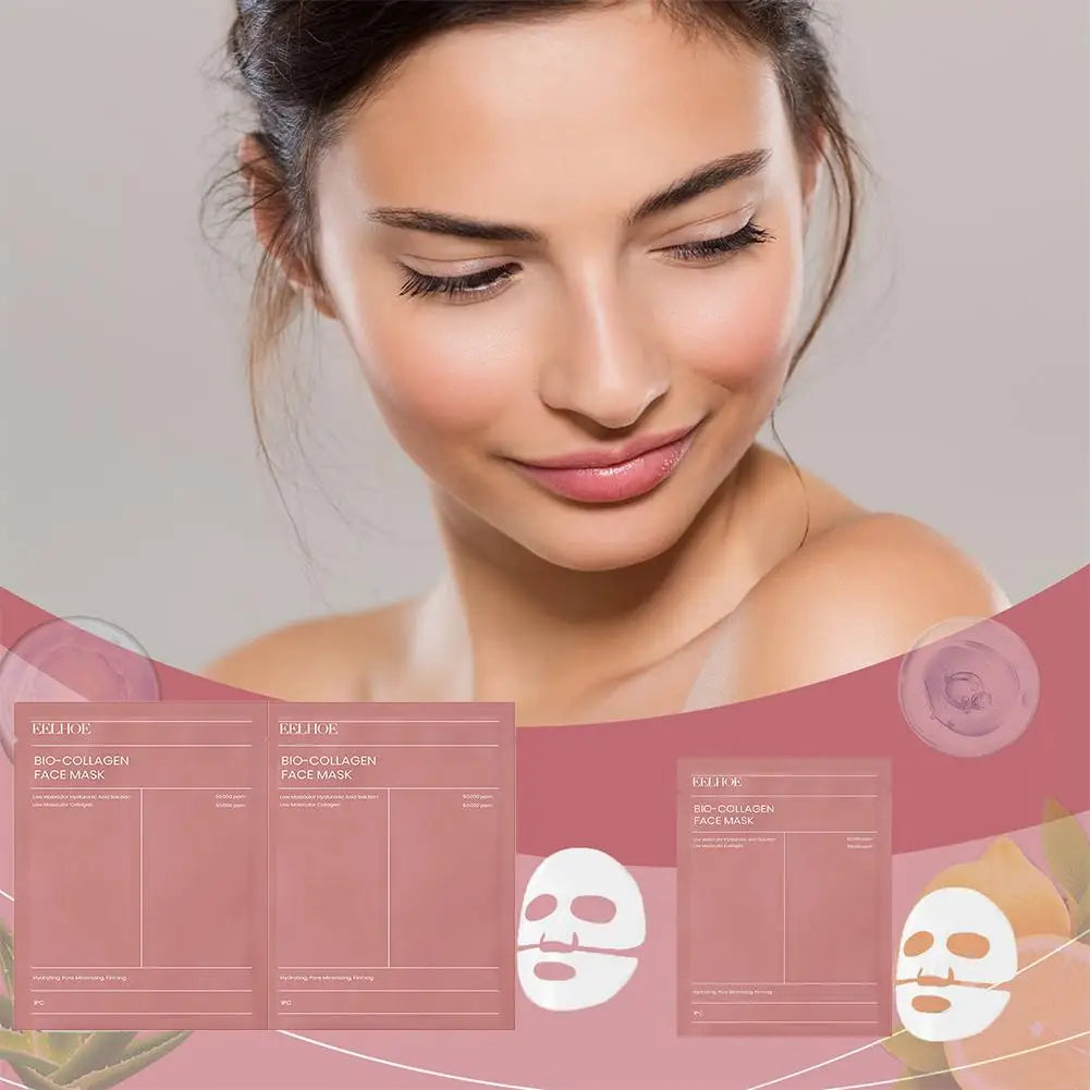 Bio Glow Bio Collagen Face Mask - Deep Hydrating, Pore-Shrinking Overnight Treatment for Radiant Skin (1/5/10PCs)