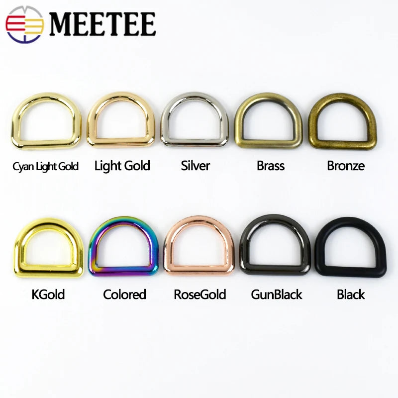 10Pcs Metal O D Rings - 10-50mm Buckles for Bags, Belts, Leashes, & DIY Leather Crafts