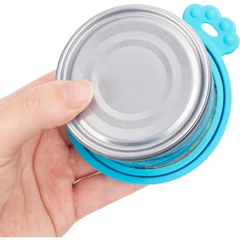 PetPals Silicone Pet Food Can Covers - 2-Piece Set with Seal & Spoon for Fresh, Mess-Free Storage