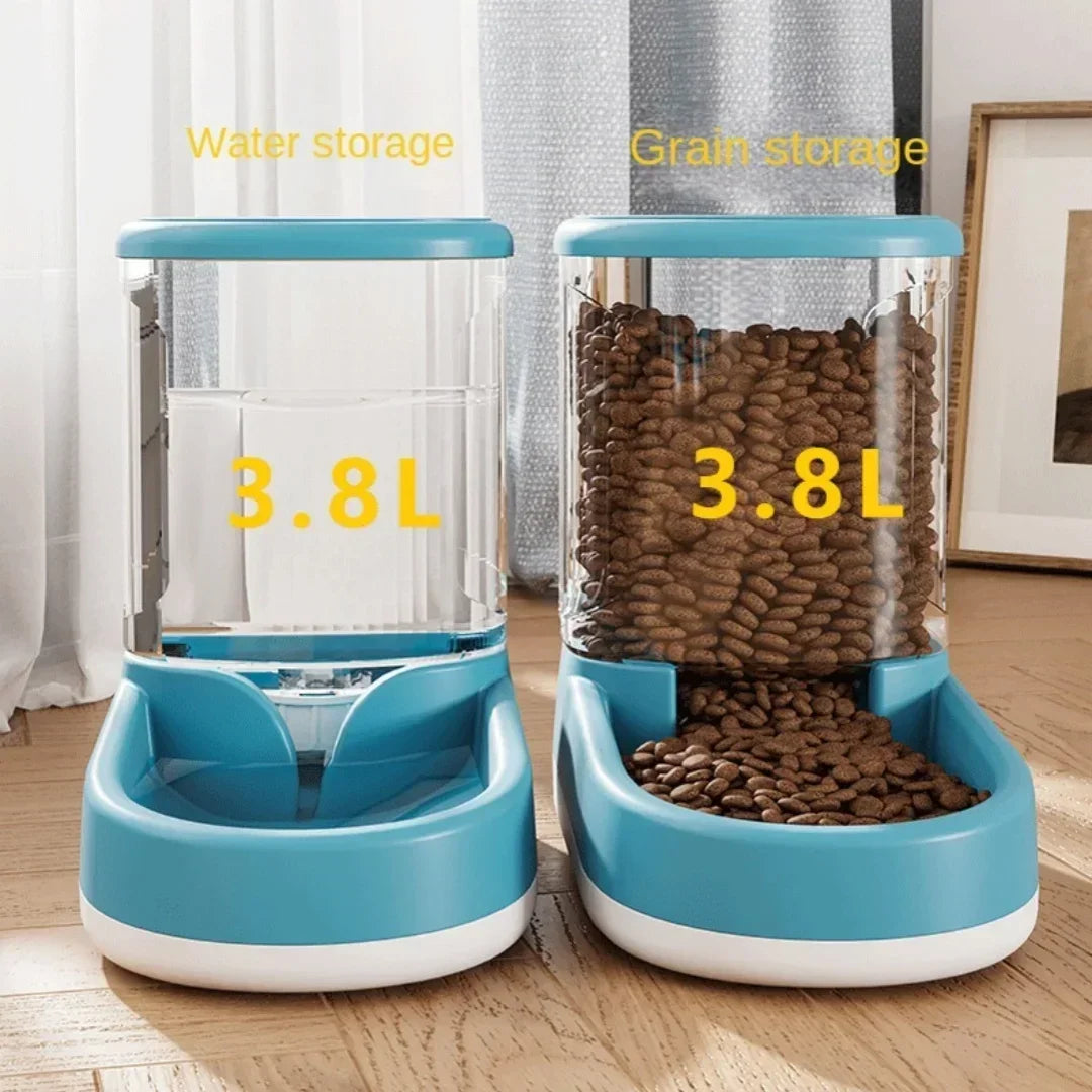 Automatic Pet Water & Food Dispenser - Effortless Gravity Flow Feeder for Happy Cats & Dogs