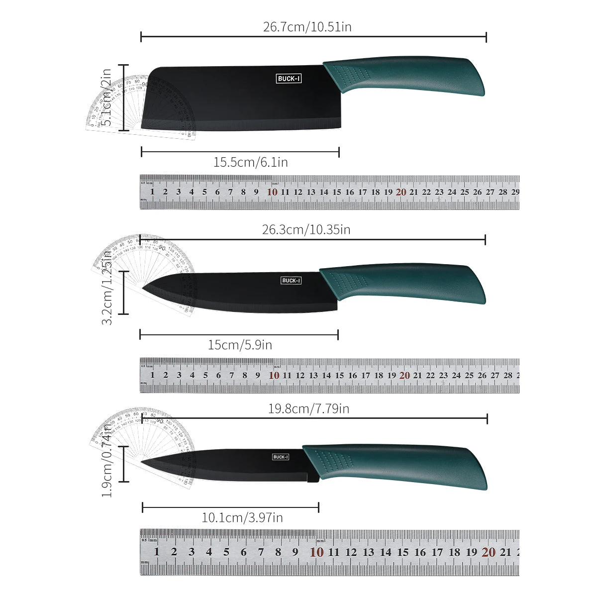 Precision Knife Set – Essential Utility, Chef & Fruit Knives with Protective Covers for Effortless Cutting
