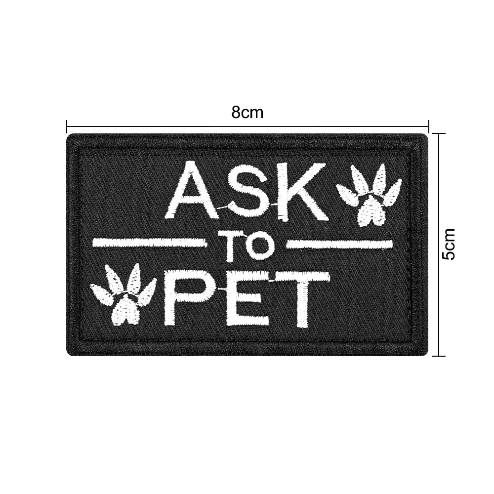 Service Pup Removable Tactical Patch for Service Dog & Cat Vest - Embroidered Design for Training & Identification