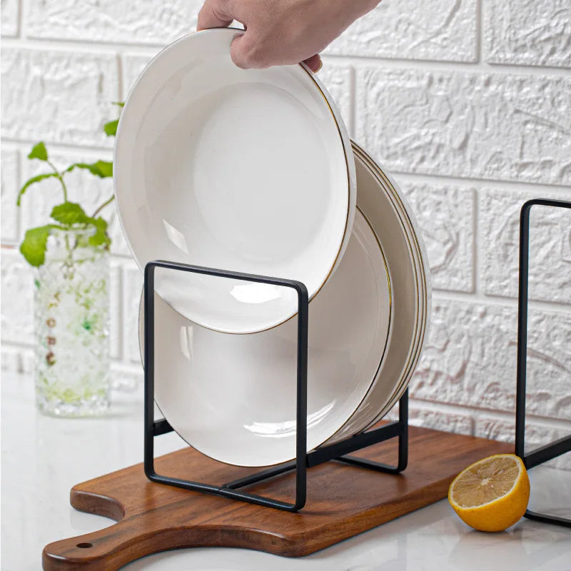 Stylish Kitchen Rack - Versatile Dish Storage & Drain for Plates - Space-Saving Countertop Organizer