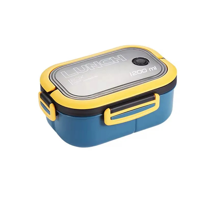 Portable Fruit & Food Storage Box - Double-Layer Lunch Container with Fork & Spoon for On-the-Go Freshness
