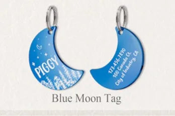 Personalized Moon Pet ID Tag – Stainless Steel Woods & Stars